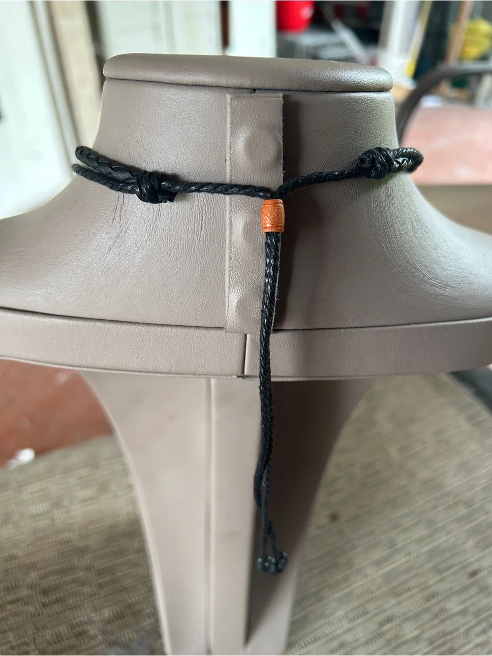 Men's Black Braided Leather Necklace with Mixed Metal Beads